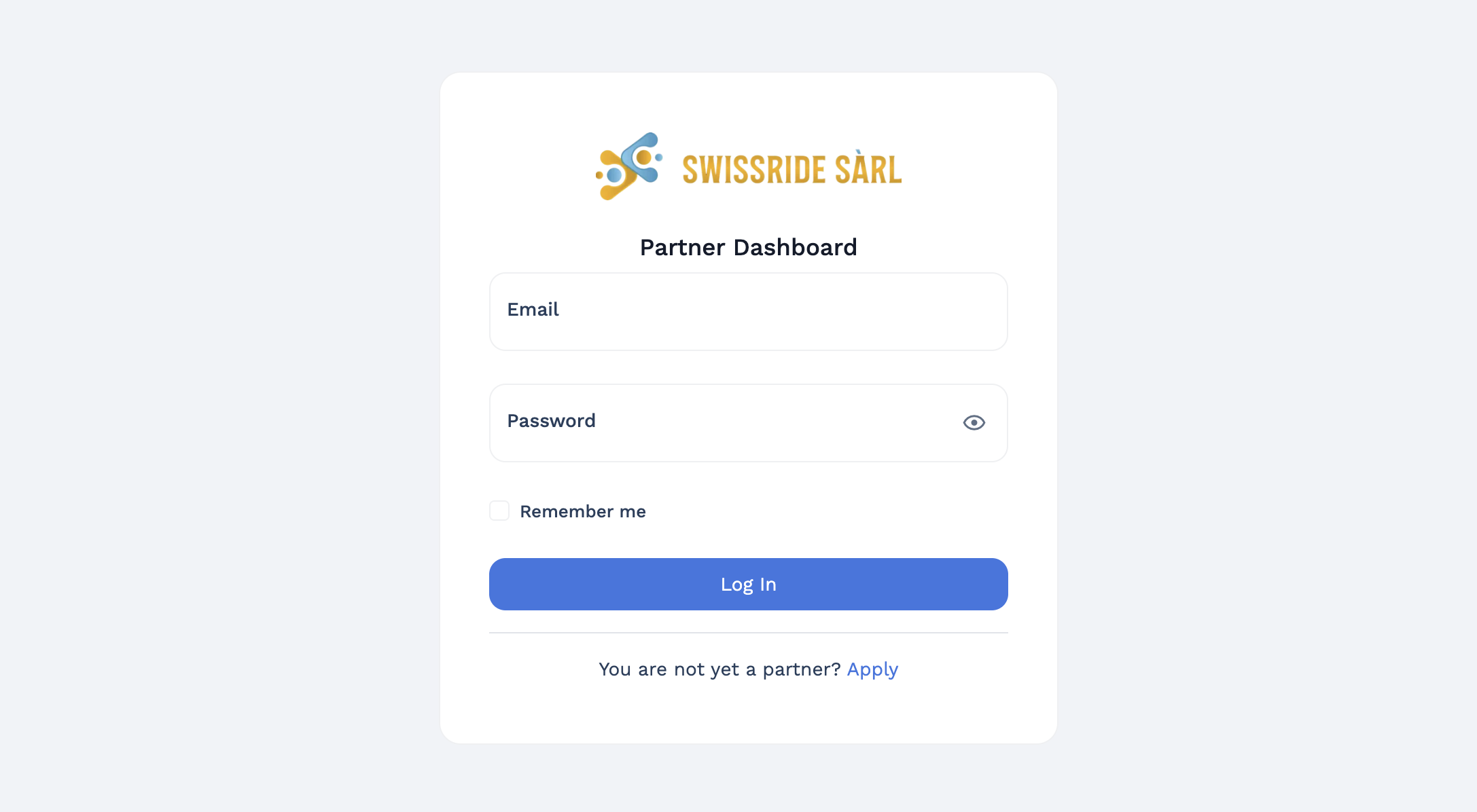 SwissRide Partner Dashboard
